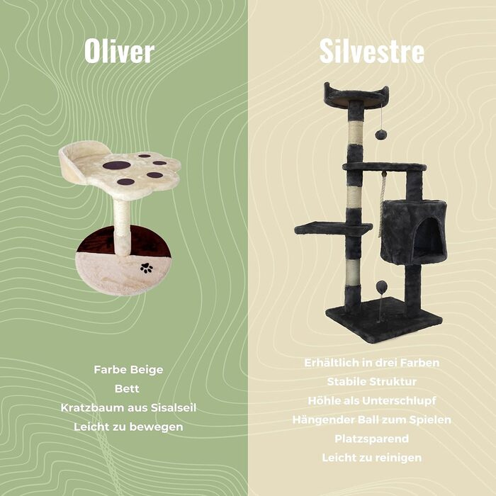 Драбина для котів Mobiclinic® Pets Silvestre, сіра, середнього розміру, з платформами та укриттям