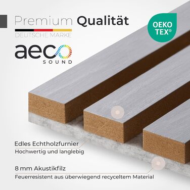 Акустичні панелі з натурального дерева горіх та чорного фетру, 120x60 см, набір 2 шт. — 3D стінові панелі для шумоізоляції та оздоблення інтер'єру