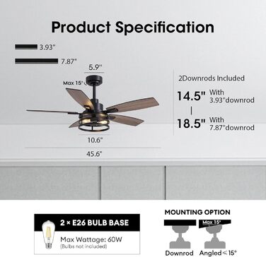 Стельовий вентилятор LuminFan 46