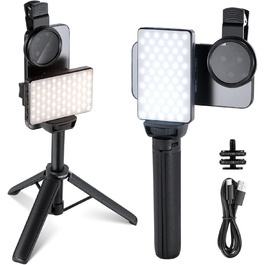 NEEWER BL120B Набір світла для селфі та татуювань LED, сумісний з iPhone, кліп-он CPL фільтр, штатив, тримач для телефону, заповнююче світло, видаляє відблиски для фотографії, відео, їжі, ювелірних виробів