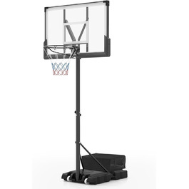 COSTWAY Adjustable Height Basketball Hoop System - Outdoor Mobile Basketball Stand with Wheels & Weight Bag (125-305cm)