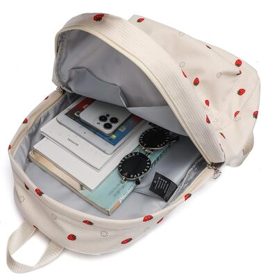 Шкільний рюкзак для дівчаток: легкий, для підлітків, з відділенням для ноутбука (Клубничка)