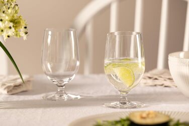 Leonardo Ciao+ Water Glasses, 6-Piece Set, Drinking Glasses with Drawn Stem, Dishwasher-Safe Juice Glasses, Height 13 cm, 300 ml, 061453