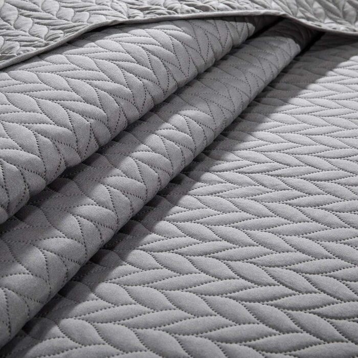 Торба для ковдри з декоративним стеганим покриттям MOONLIGHT20015, 2 наволочки, сірий колір, для спальні, двоспальне ліжко