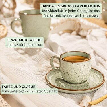 Набір посуду SÄNGER Rio 24 елементи: 6 тарілок, 6 сніданок, 6 глибоких тарілок, 6 салатників, посуд для 6 осіб, блакитний, Steingut, VALUE COLLECTION (12 чашок еспресо)