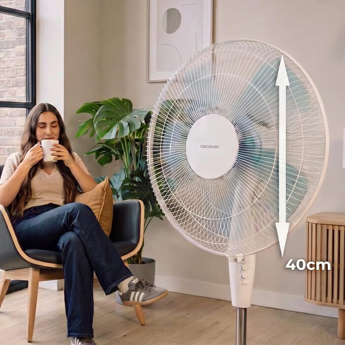 Вентилятор підлоговий Cecotec EnergySilence 515 WindLite Pro 56W, 40 см, 3 швидкості, чорний