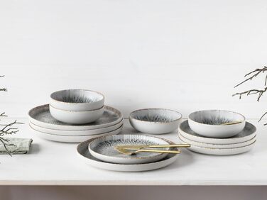 Набір посуду CreaTable Serie Uno Volcano 12 предметів, кераміка, Португалія - тарілки для мікрохвильовки та посудомийки