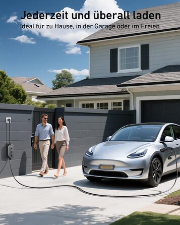 Кабель для зарядки електромобіля Evjuicion Typ 2 Schuko, 3.68kW, 6м, 16A, з індикатором, IP67, для ID.3/4, X1, 5ER, Model Y/3 та інших електромобілів