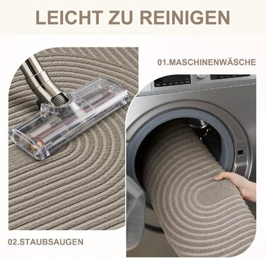 Килимок примічний та вуличний FEOMOS 80x120 см, протиковзний вологопоглинаючий килим для вхідних дверей, коридору, балкона та кухні, бежевий, придатний для прання