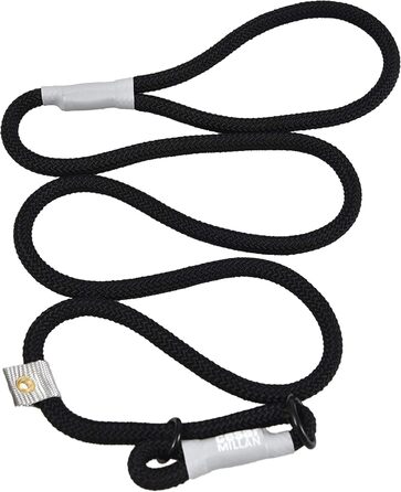 Leine - Training lead for dogs - 2in1 dog collar and lead - Slip lead - Retriever lead with integrated collar (Small/Medium - Color: ) - Length 120 cm, Diameter 1 cm (S/M, Black)