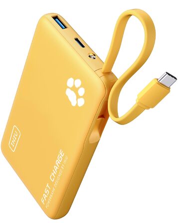 Power Bank INIU 20W 10000mAh з USB-C кабелем, PD3.0 QC4.0, для iPhone, Samsung, iPad (жовтий)
