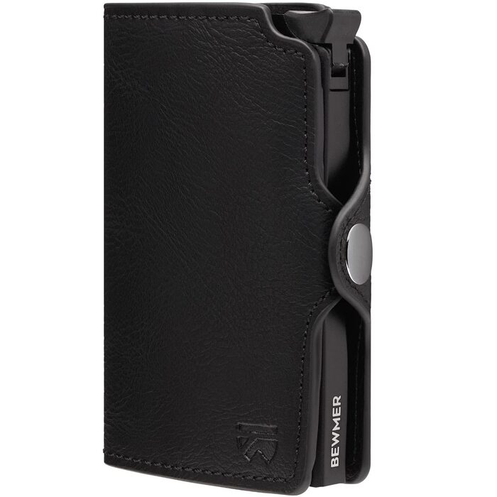 Гаманець-картхолдер BEWMER Premium з RFID-захистом: Чорний шкіряний картхолдер та гаманець для жінок і чоловіків