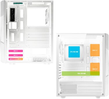 Корпус для ПК Spirit of Gamer Clone III Білий RGB | ATX/mATX/ITX | з темперованим склом | 2 вентилятори 120 мм (1 ARGB)