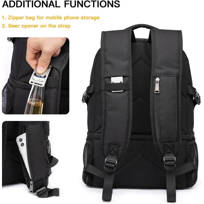 28L Insulated Cooler Backpack - Double Layer Small Thermal Backpack for Camping, Picnic, and Travel