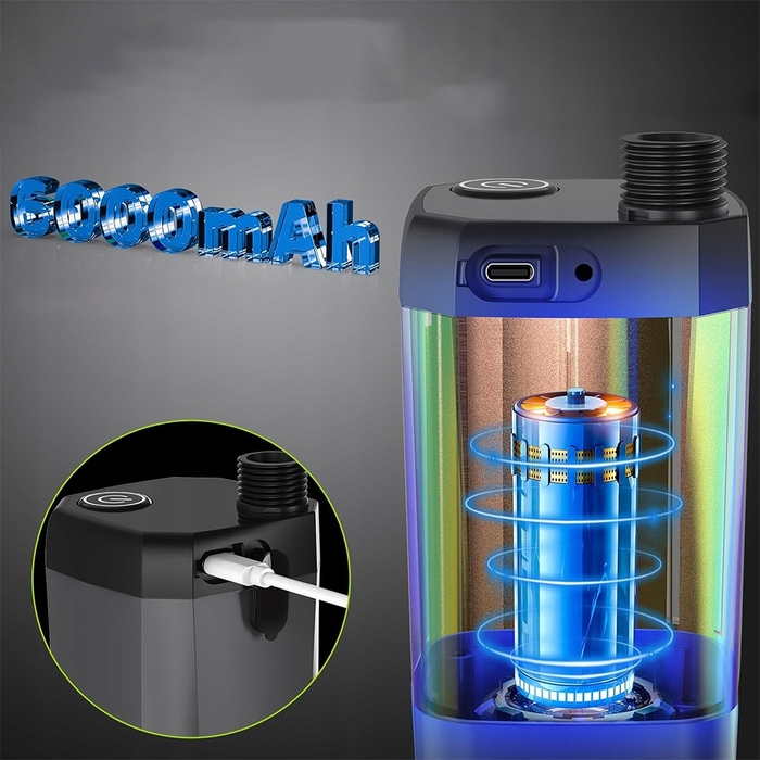 Водонепроникний туристичний душ IPX7 з акумулятором, LED-екраном та шлангом 2м