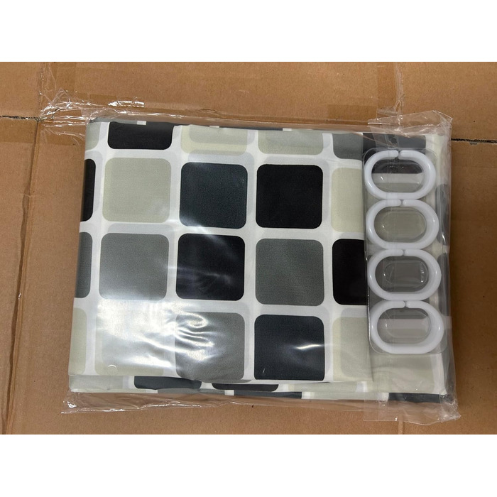 Шторка для душу DUFU, водовідштовхувальна, миється | Швидковисихаюча поліестер, 12 гачків | Напівпрозора захисна шторка для ванни (180x200 см, Темно-сірий) (Мозаїка 180x200 см)