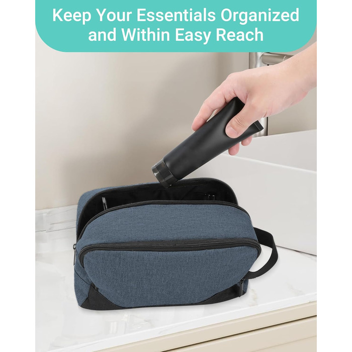 Чоловічий дорожній органайзер Elviros: туалетна сумочка, косметичка для подорожей (Marineblau)