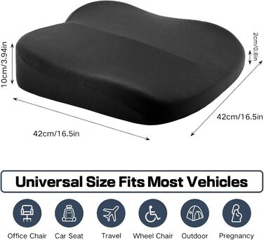 Підсидіння автомобільне для дорослих з Memory Foam: зручна подушка на сидіння авто, ергономічне сидіння для водія, офісного крісла, інвалідного візка