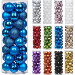 4 см Новорічні кулі для прикраси ялинки, 40 шт. Міцні, синього кольору. Новорічний декор для ялинки