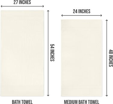 Набір рушників Utopia Towels 6 шт, 100% бавовна, 61x122 см, преміум-якість, високопоглинаючі, для готелю, спа та ванної, кремові