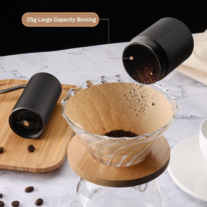 Ручна кавомолка з конічним жорном, 25 г, для Aeropress, French Press, Drip, Еспресо