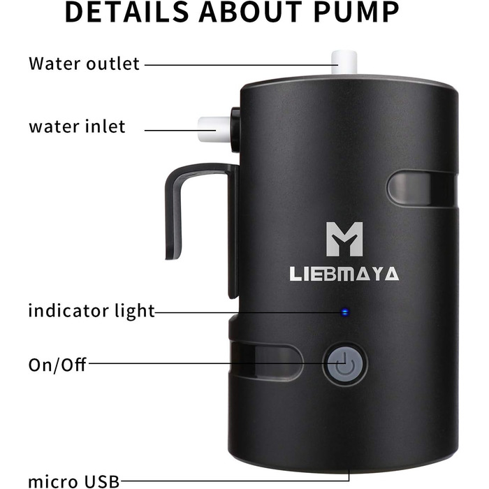 12V Portable Outdoor Shower, Outdoor Shower, Camping Shower with 4400mAh Battery USB Charging Powered Shower Pump for Camping, Hiking, Travel, Garden, Beach, IPX7 Waterproof