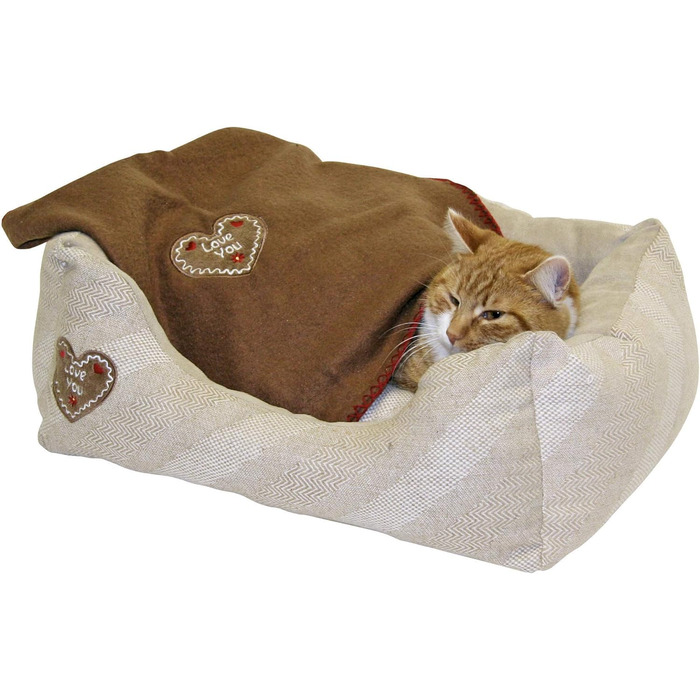 Ліжко для домашніх тварин Kerbl LOVE YOU, бежеве, 47x37x17 см / 50x40 см