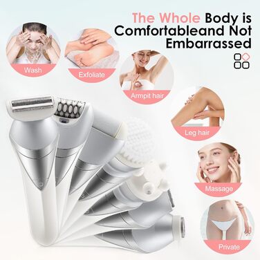 Електричний жіночий тример 7-в-1 | Lady Shaver | Водонепроникний IPX7 | LCD-дисплей | Для тіла та бікіні | USB-зарядка