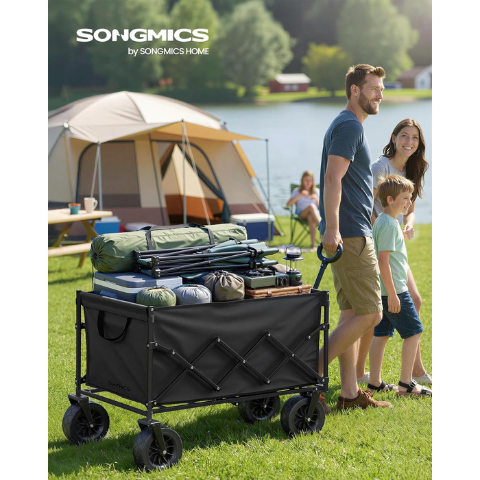 Візок садовий SONGMICS GFW909B01 (200 л, чорний) - складний, міцний, до 180 кг