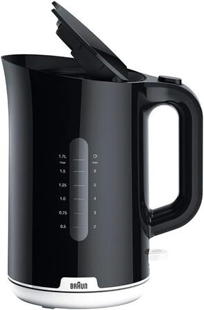 Електричний чайник Braun Household Breakfast1 Collection WK1100BK, 1.7 л, 2200 Вт, з фільтром від накипу, чорний
