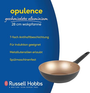 Сковорода гриль Russell Hobbs RH01674BEU7 28 см з антипригарним покриттям (індукція, Wok)
