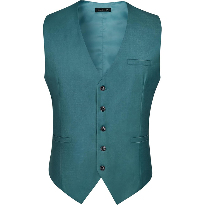 Жилет для чоловіків Enision: однотонний, з кишенями, для весілля, діловий стиль, розміри XS-4XL (4XL, блакитно-зелений)