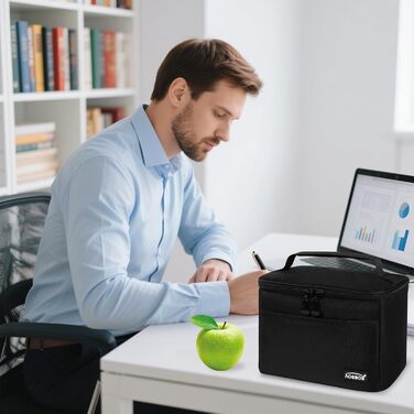 Чохол-холодильник для обіду Mini (Чорний) – Upgrade 2026, Зручний, Легкий, Зручний для роботи та школи