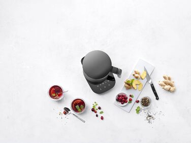 ZWILLING ENFINIGY Water Kettle Pro with Temperature Setting, Stainless Steel Scale Filter & Keep-Warm Function, 1850 Watts, 1.5 Liters, Black
