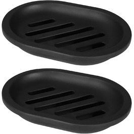 Набір мильниць Topsky 2 шт.: практичні, для ванної та кухні (чорний)