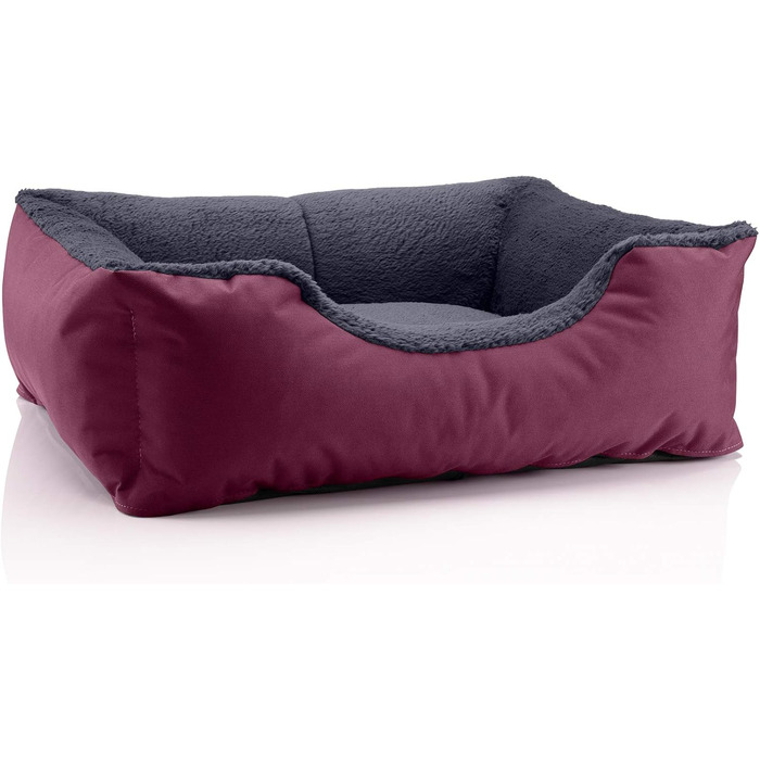 Ліжко для собак BedDog Teddy, зручне диван-ліжко з Cordura та мікрофібри, миється, з бортиком, чорно-коричневе, розмір L (70 x 55 x 18 см)