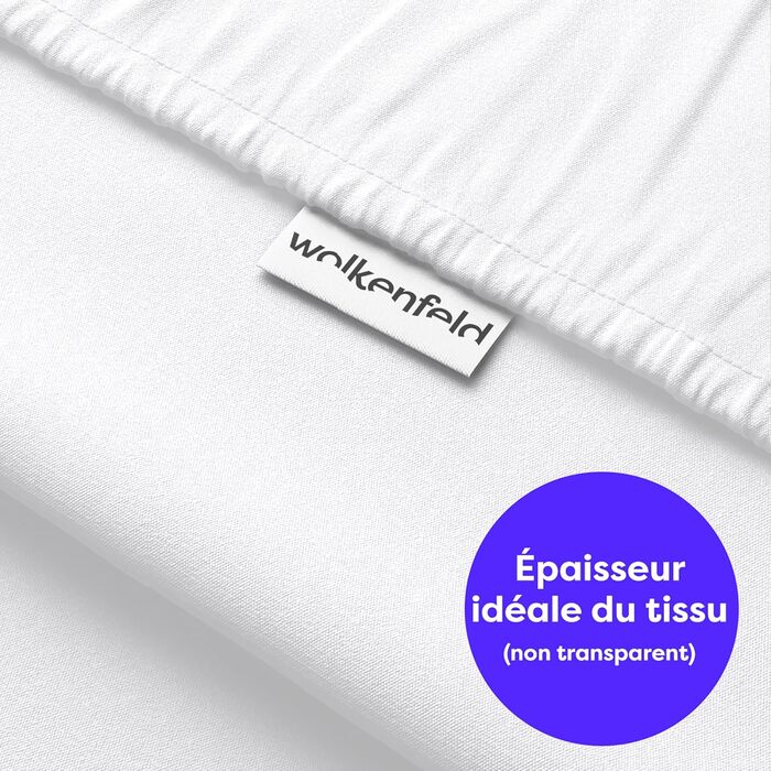 Wolkenfeld Box Spring Bed Fitted Sheet 180x200cm up to 200x220cm - up to 40cm Mattress Height - Premium Cotton Bed Sheet 180x200 | 180x220 | 200x200 for Box Spring and Water Beds - White