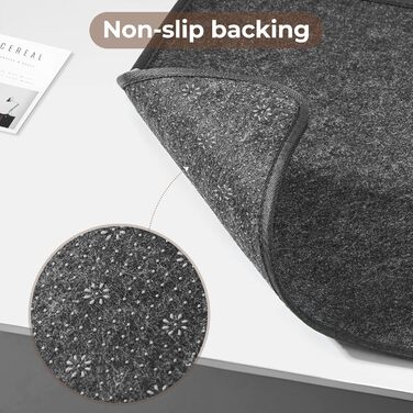 Підкладка на стіл з фетру, 100x40 см, антиковзаюча, XXL, для офісу та дому (темно-сіра)