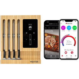 MEATER Block: Бездротовий розумний термометр для м'яса | Для приготування в духовці, на грилі, мангалі, BBQ, Smoke та Rotisserie | Bluetooth та WiFi | 50+ рецептів в додатку