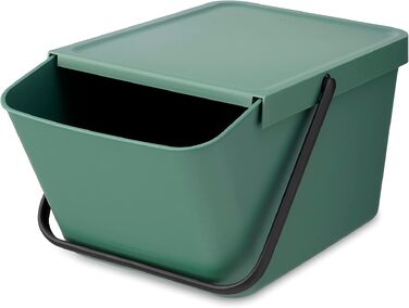 Сміттєвий кошик з кришкою Brabantia Sort & Go 16-20 л, для сортування відходів та тари, світло-зелений (Fir Green)