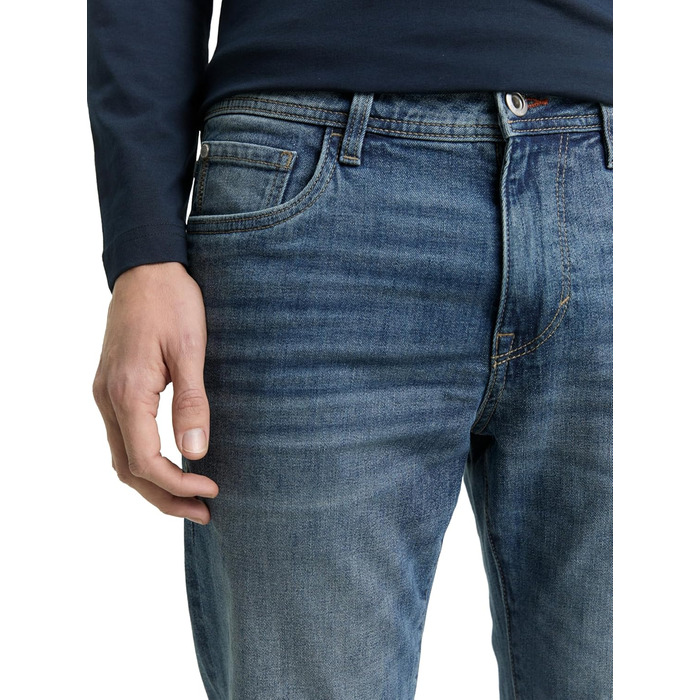 Джинси чоловічі Tom Tailor TTMARVIN Straight з еластаном, блакитний денім Used Mid Stone Blue, розмір 34W/36L