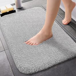Килимок для ванної кімнати ZARCKER 50x80 см, неслизький, швидковисихаючий, для ванни, душу, унітазу, сірий