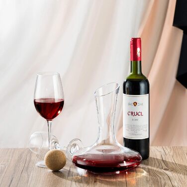 Wine Aerator Decanter Set with Drying Stand, Stopper, Brush, and Pearls, Decanter, Wine Decanter, Wine Gift, Wine Decanter, Carafe, 100% Lead-Free Blown Glass