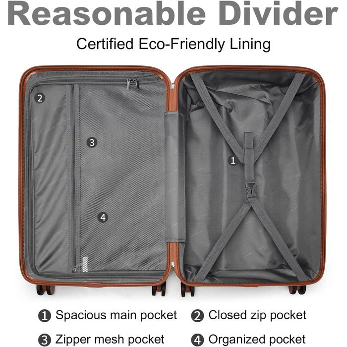 Чохол валіза British Traveller Hartschalenkoffer Groß, 74.5 x 49 x 30.5 см, сірий, з TSA-замком та 4 колесами для подорожей та бізнесу