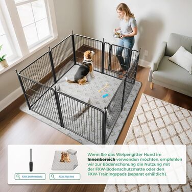 Вигул для собак FXW Rollick: 8 панелей, 80 см, для невеликих та середніх собак, для двору, кемпінгу│Чорний, патентований