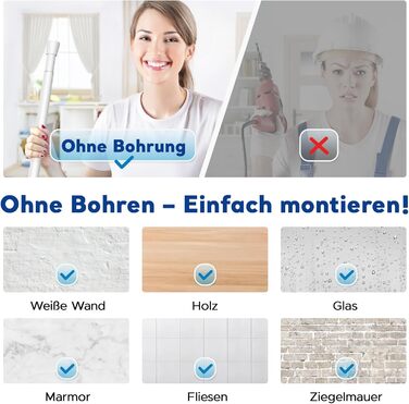 Штанга для карнизів без свердління – діаметр 25 мм, 1 шт. Регульована телескопічна штанга для кріплення, для штор, душової завіси та гардеробу (білий, 71-98 см)