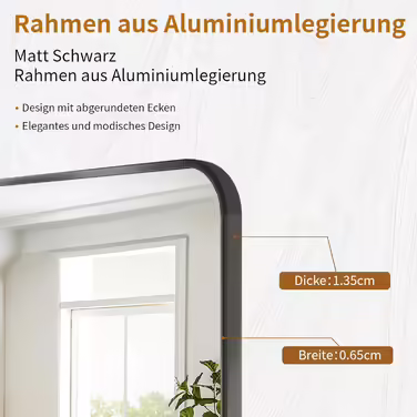 Koonmi Rounded Corner Full-Length Standing Mirror