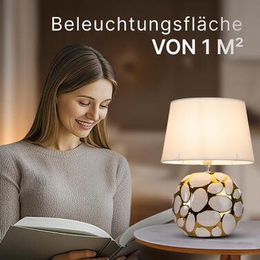 Лампа настільна ARTE LAMP Poppy LED з кабелем – Хром/Біла настільна лампа з білим текстильним абажуром для вітальні та спальні, кольору маку