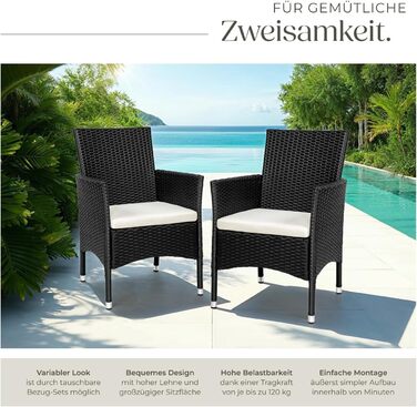 Tectake 2-Piece Poly Rattan Garden Chair Set