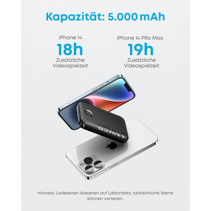 Anker PowerCore Magnetic 5K: бездротова батарея 5000mAh для iPhone 17/16/15/14/13/12 (Чорний)